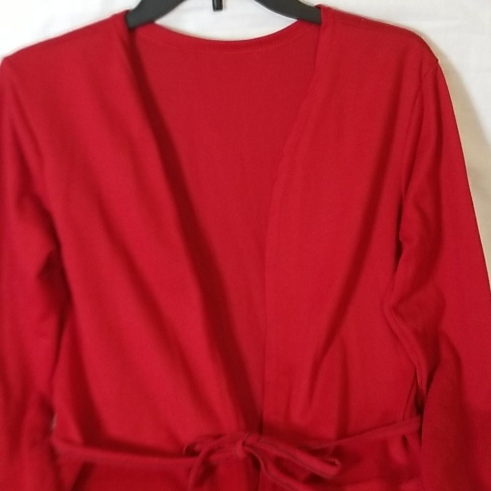 Deep‎ Red Double Pocket Bathrobe - Picture 4 of 7